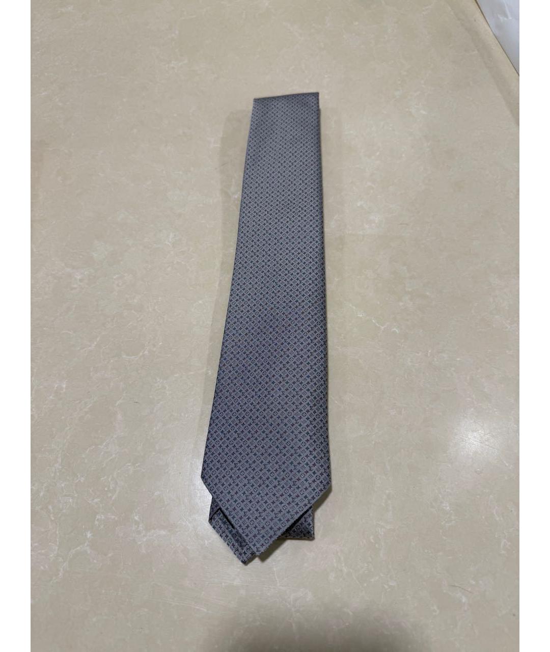 LOUIS VUITTON Серый шелковый галстук, фото 8