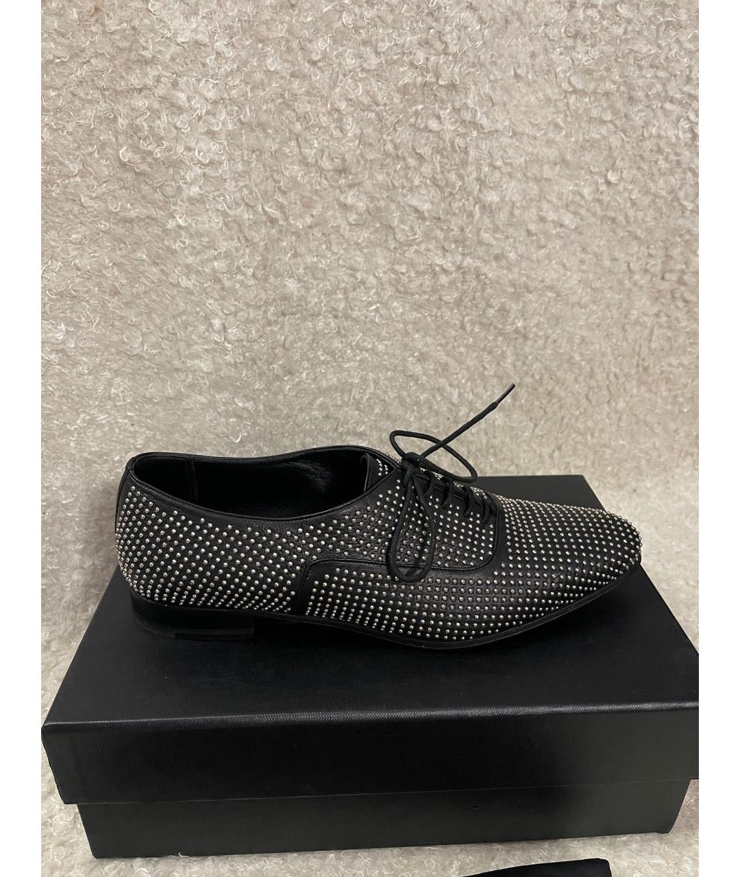 SAINT LAURENT Черные кожаные брогги и оксфорды, фото 9