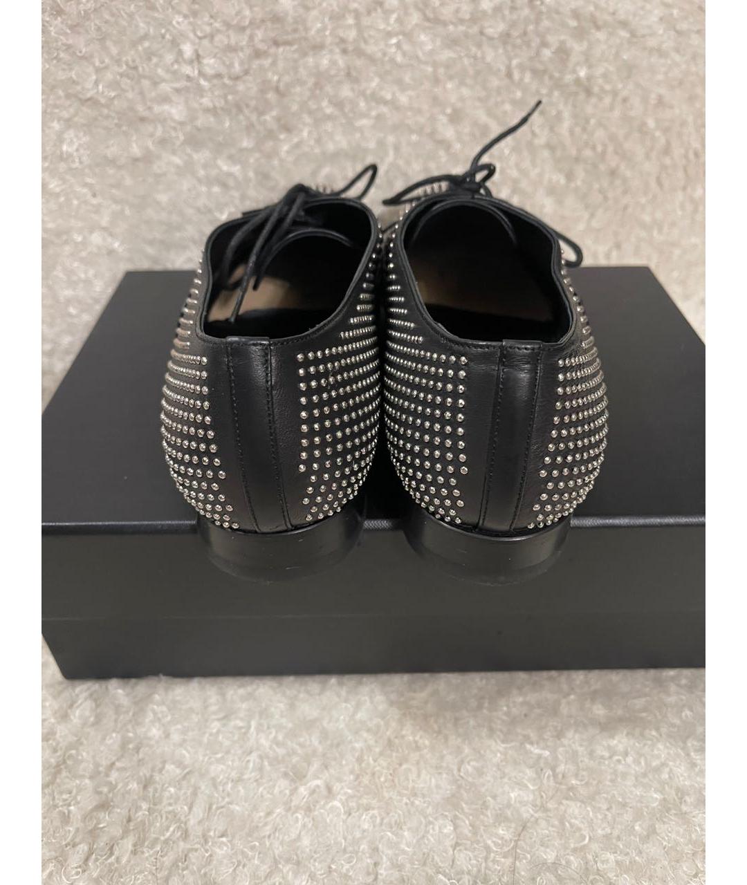 SAINT LAURENT Черные кожаные брогги и оксфорды, фото 5