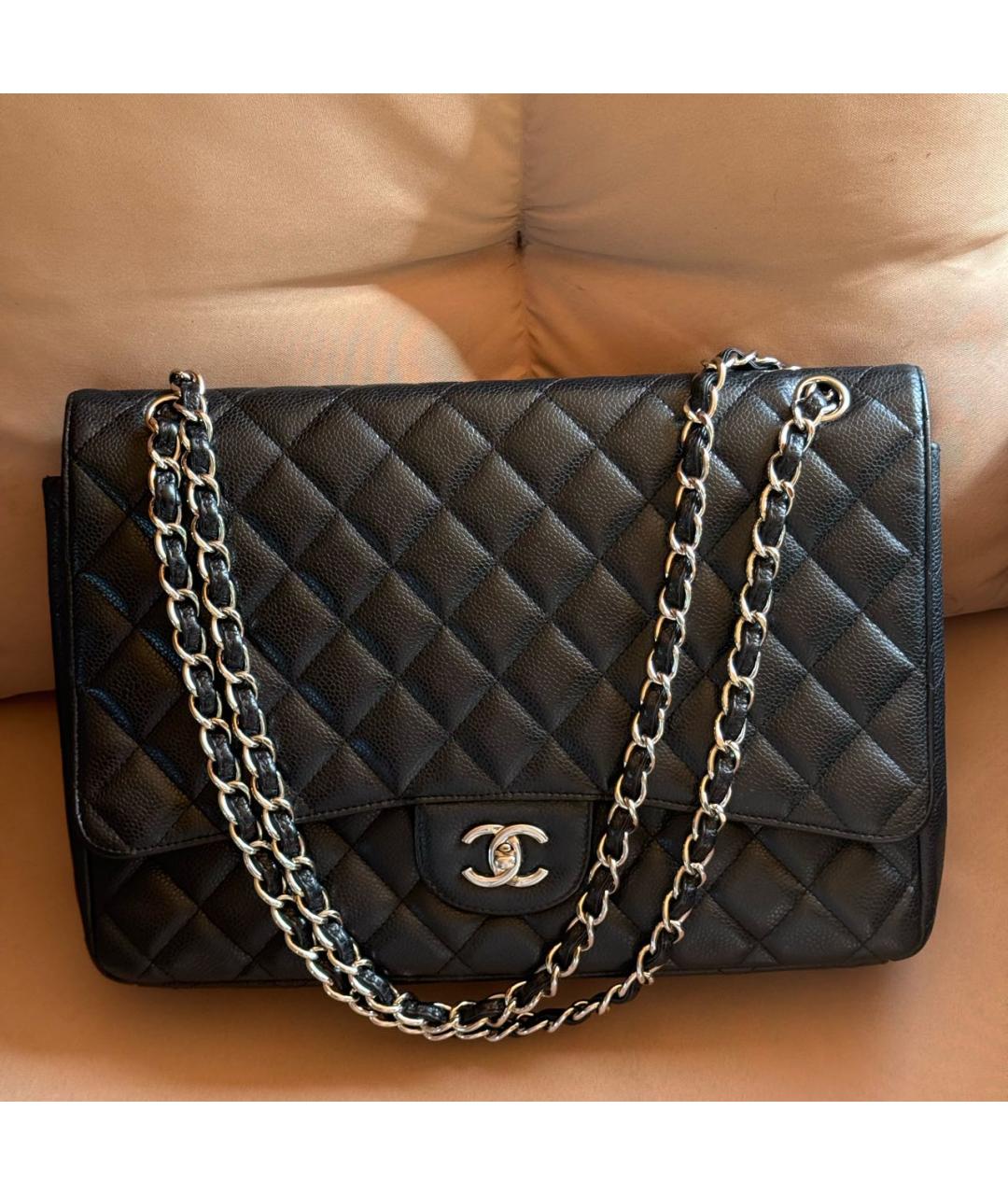 CHANEL Черная кожаная сумка с короткими ручками, фото 9