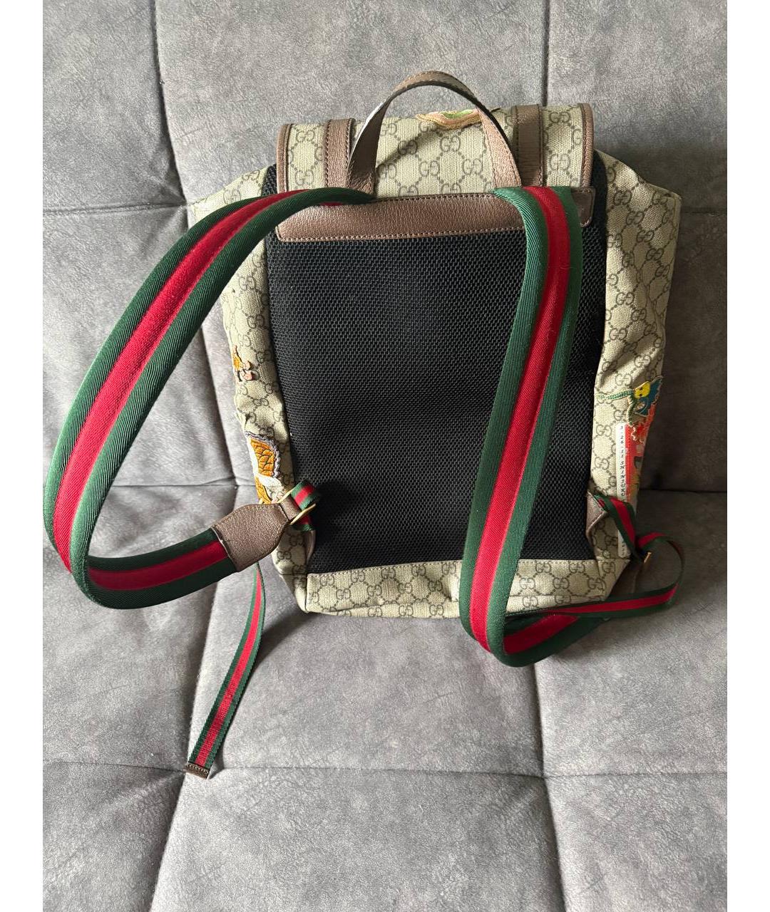 GUCCI Бежевый кожаный рюкзак, фото 3