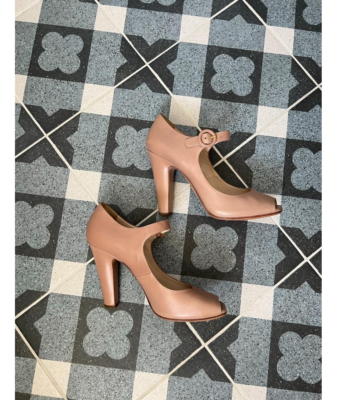 PRADA Розовые кожаные босоножки, фото 6