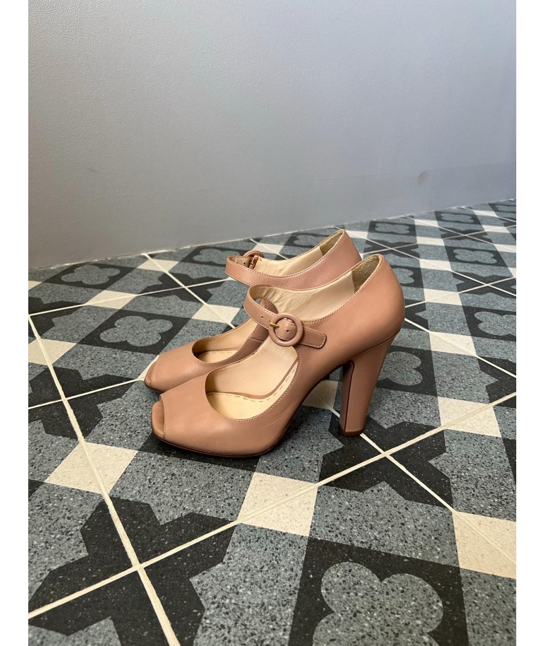 PRADA Розовые кожаные босоножки, фото 2