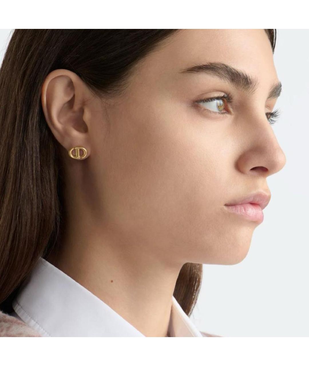 CHRISTIAN DIOR Золотые латунные серьги, фото 8