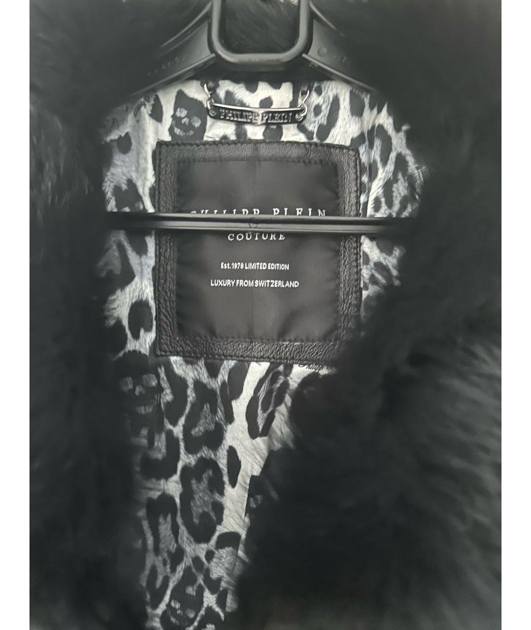 PHILIPP PLEIN Черная кожаная куртка, фото 3