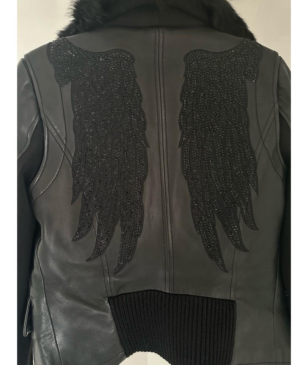 PHILIPP PLEIN Черная кожаная куртка, фото 5