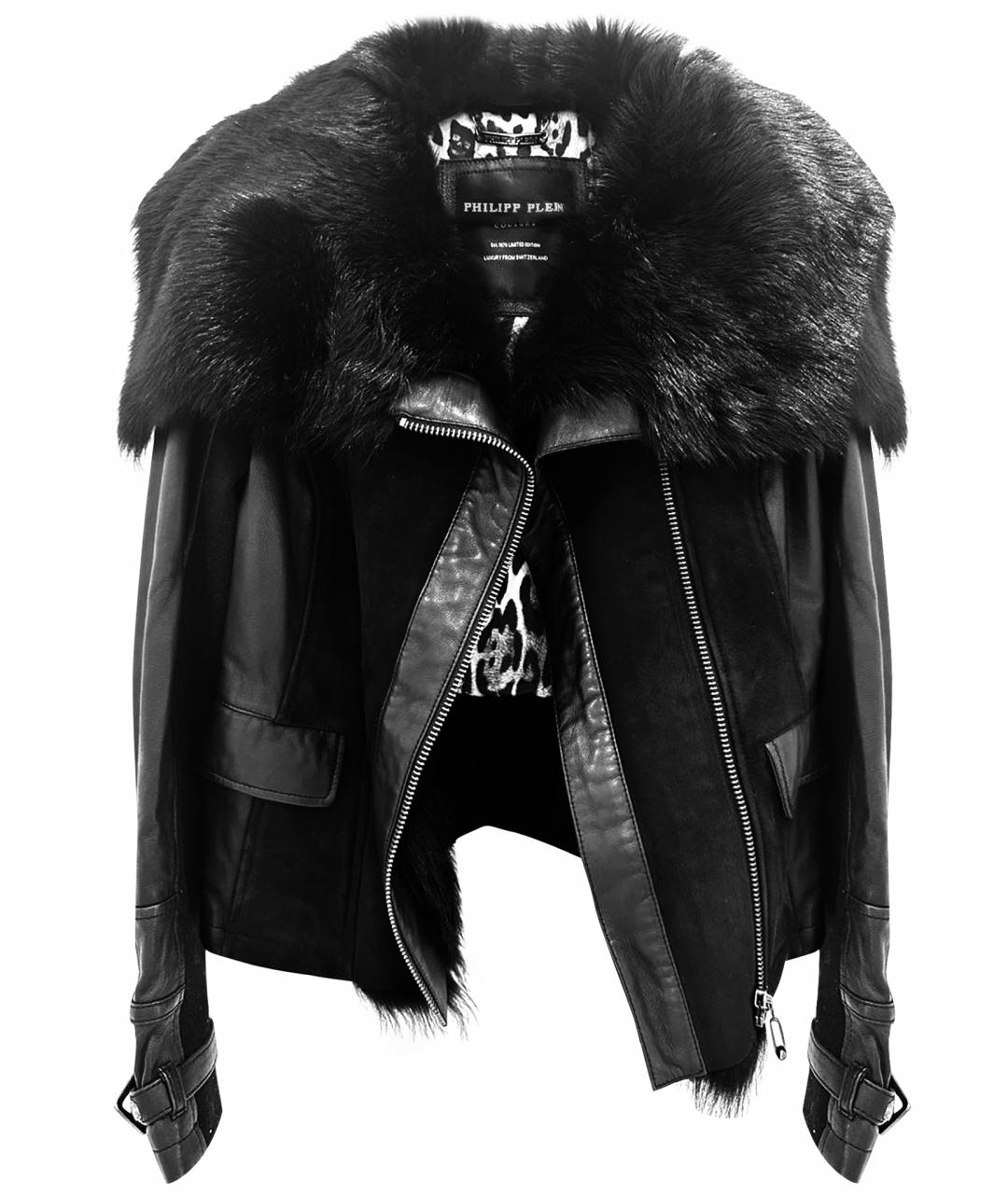 PHILIPP PLEIN Черная кожаная куртка, фото 1