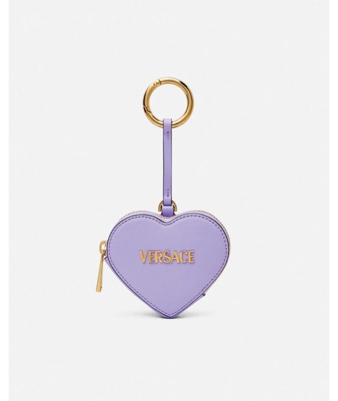 VERSACE Фиолетовый кожаный кошелек, фото 8