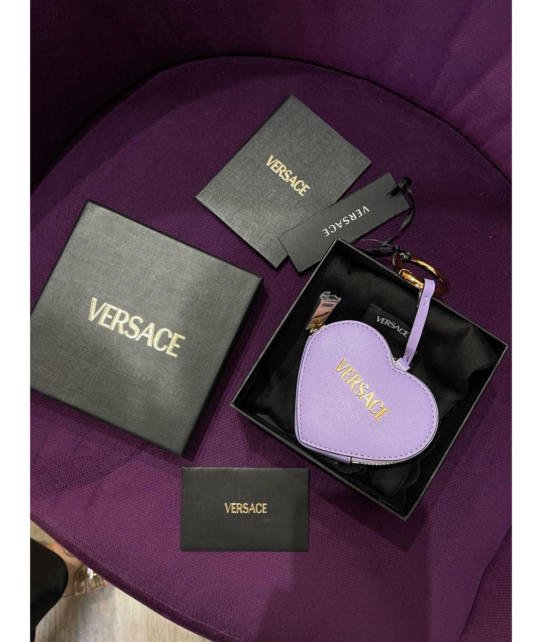 VERSACE Фиолетовый кожаный кошелек, фото 5
