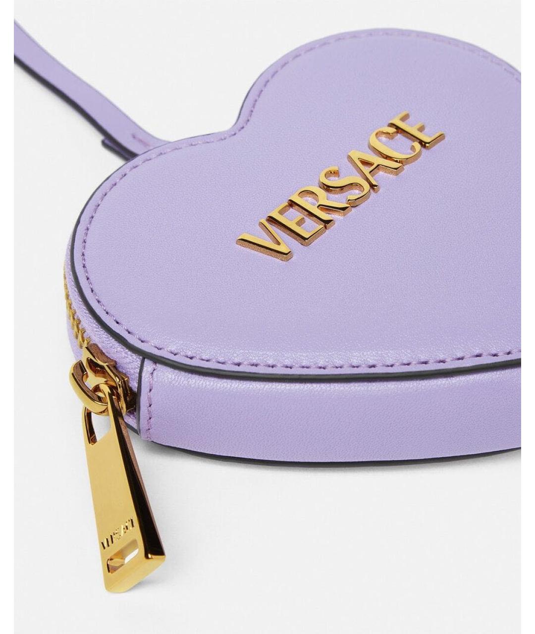 VERSACE Фиолетовый кожаный кошелек, фото 7