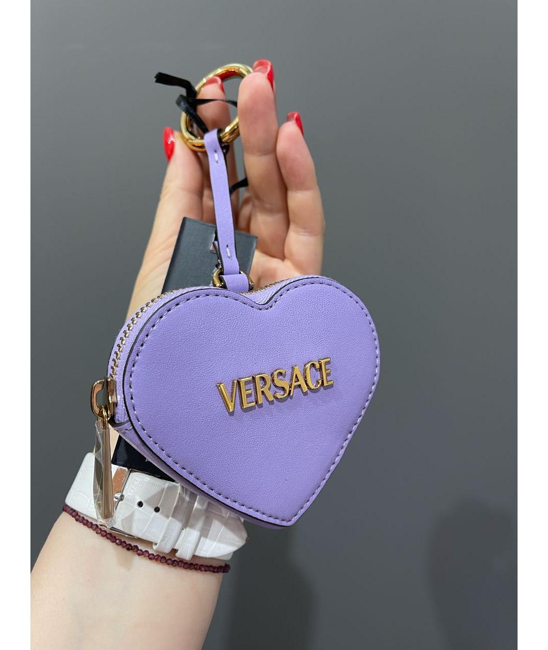 VERSACE Фиолетовый кожаный кошелек, фото 2