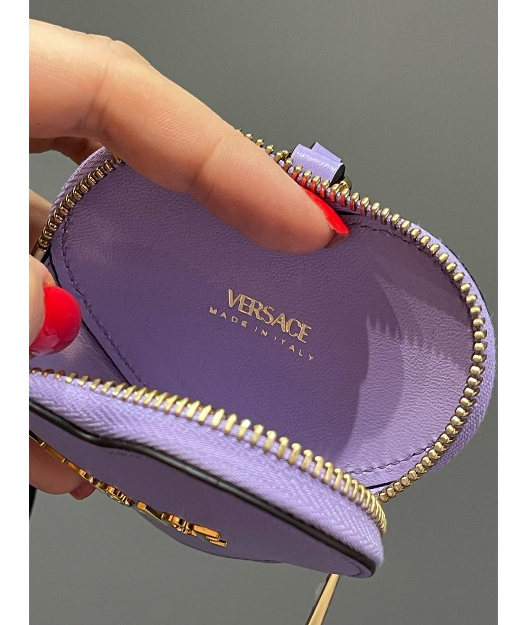 VERSACE Фиолетовый кожаный кошелек, фото 6