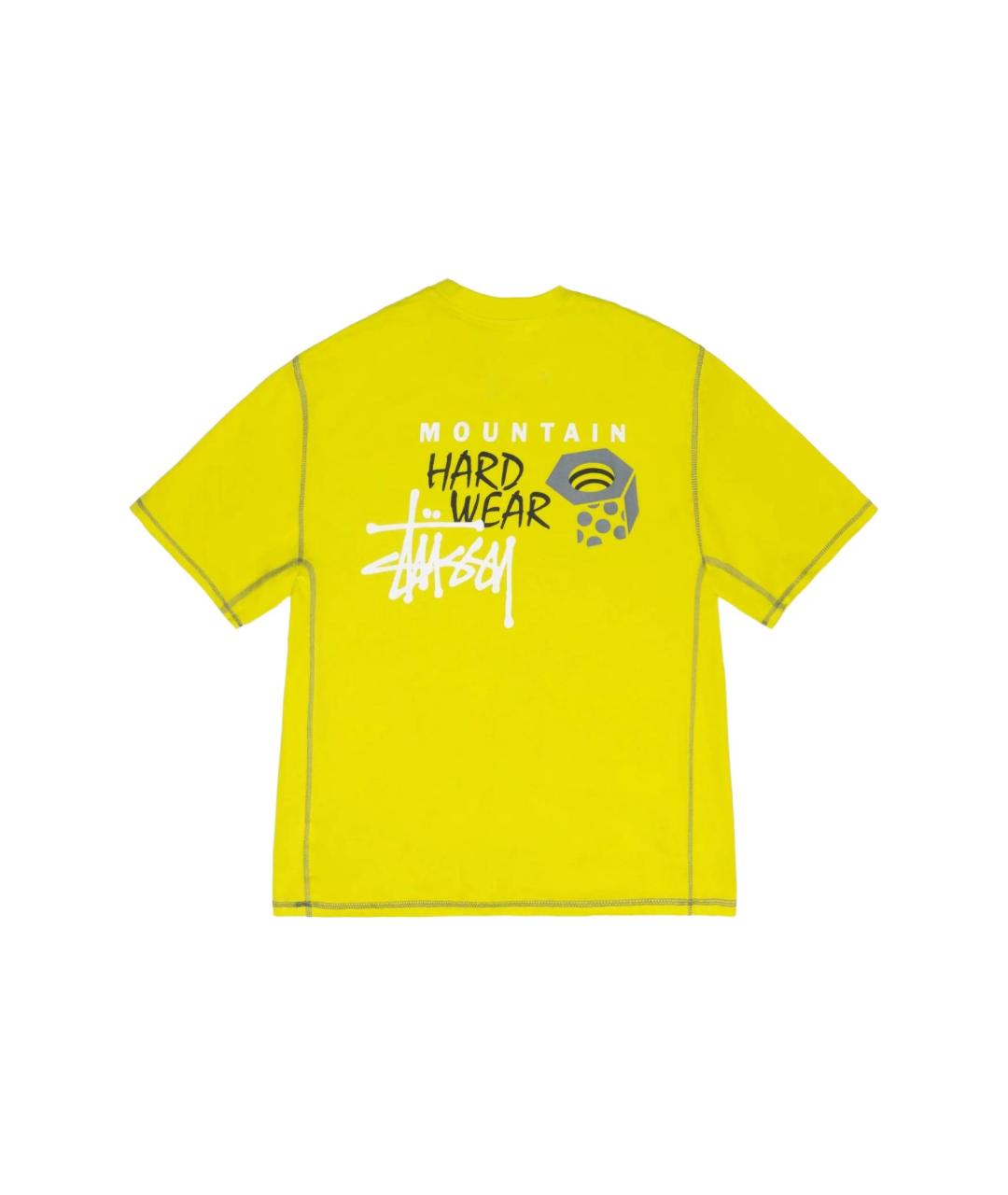 STUSSY Желтая хлопковая футболка, фото 2