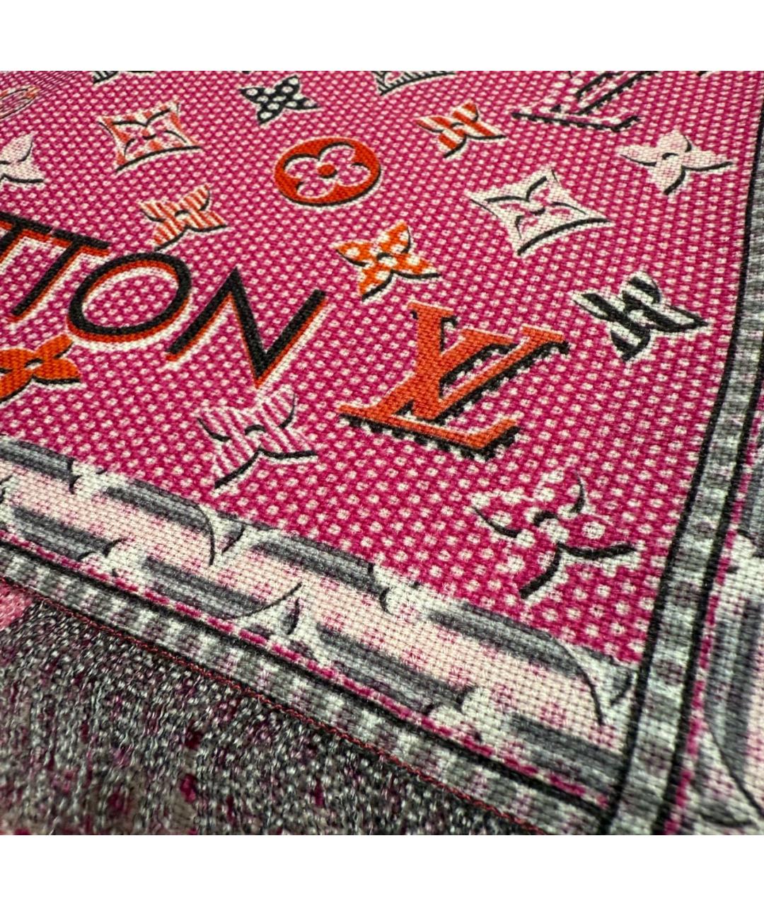 LOUIS VUITTON Фуксия шерстяной платок, фото 2