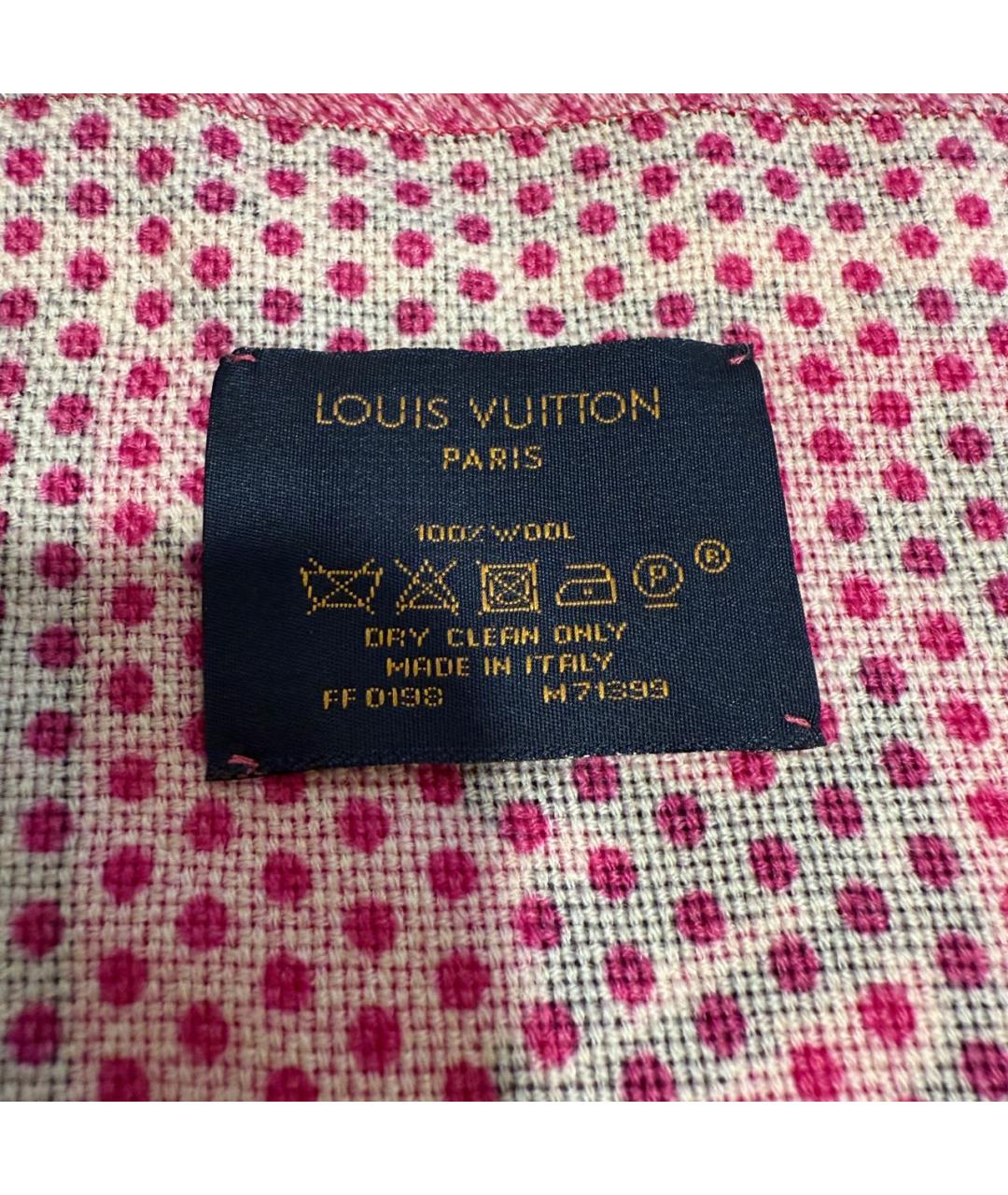 LOUIS VUITTON Фуксия шерстяной платок, фото 3