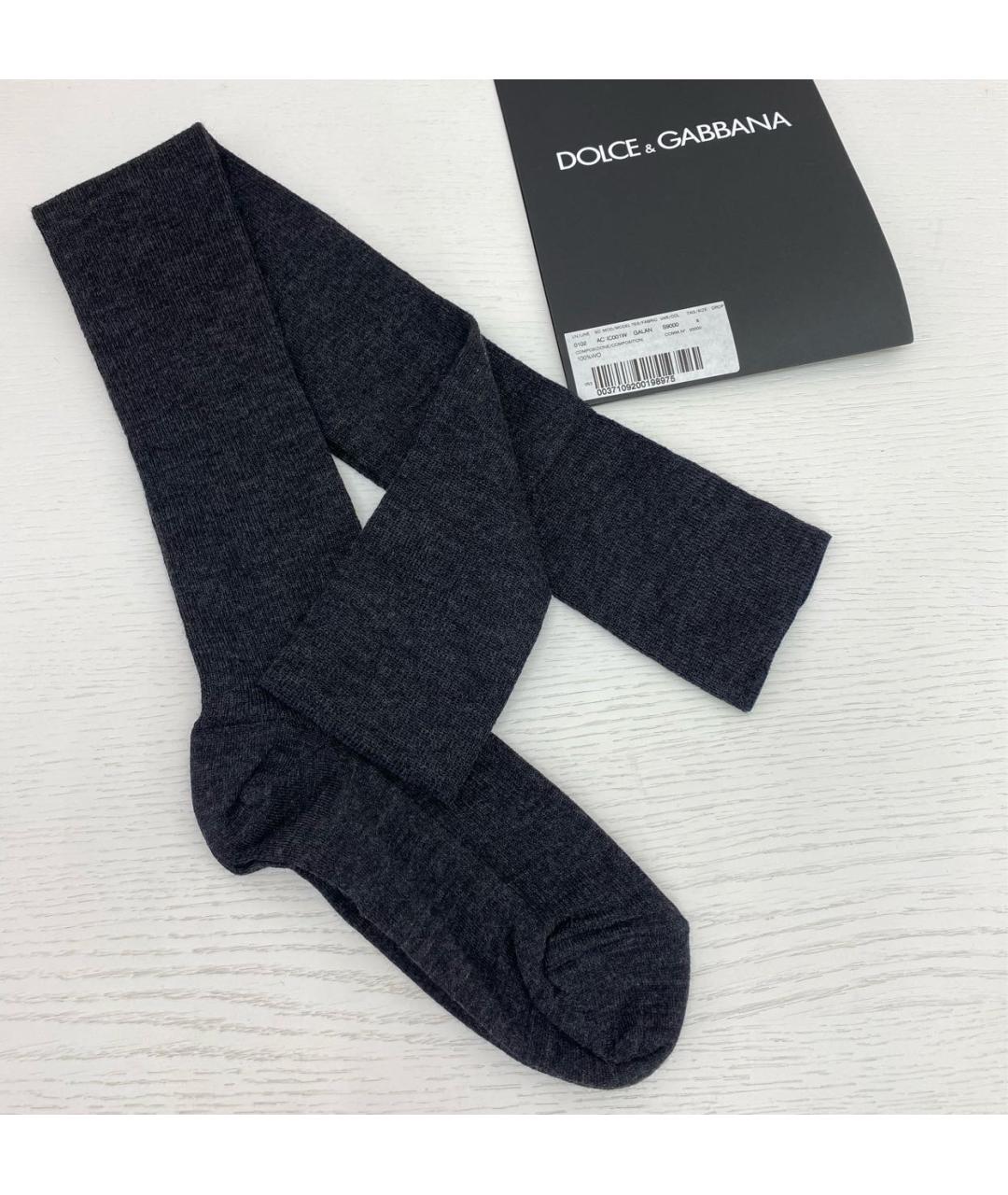 DOLCE&GABBANA Антрацитовые носки, чулки и колготы, фото 6