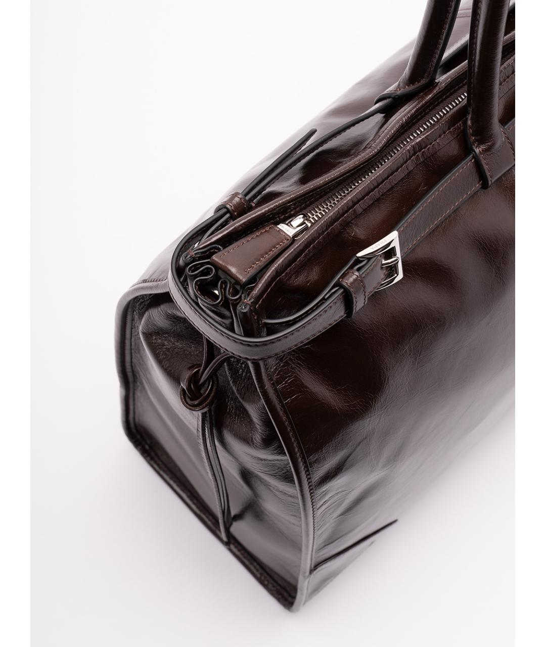 PRADA Коричневая кожаная сумка тоут, фото 4