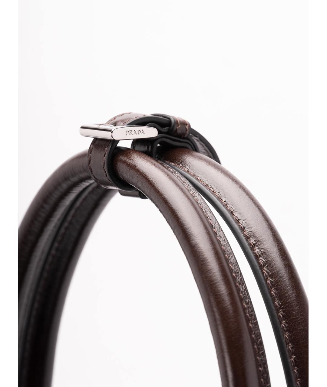 PRADA Коричневая кожаная сумка тоут, фото 5