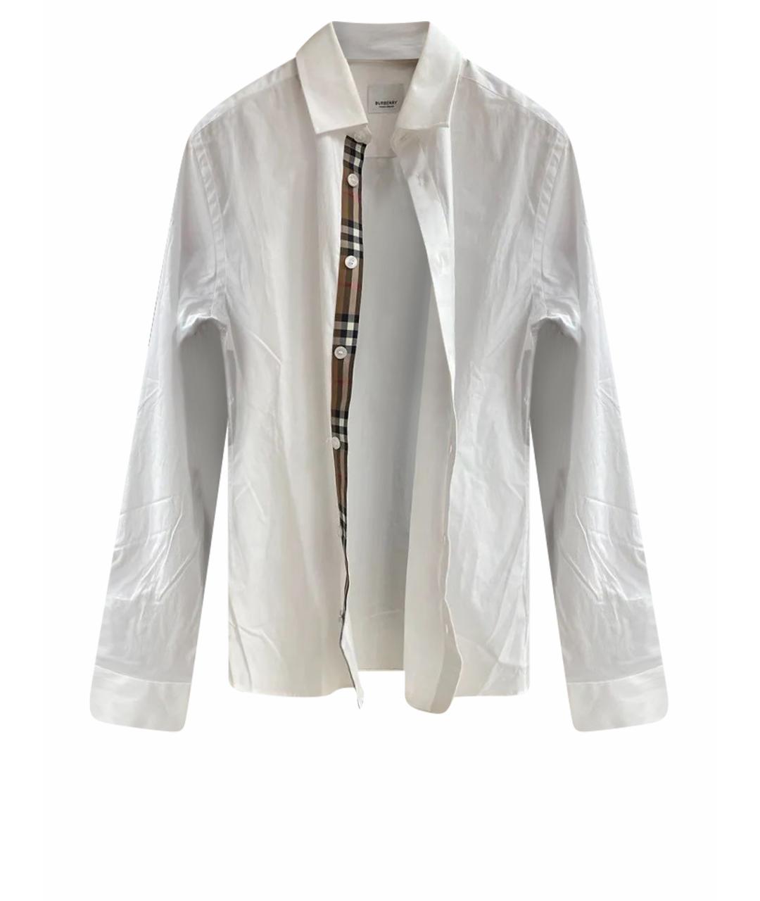 BURBERRY Белая хлопковая классическая рубашка, фото 1