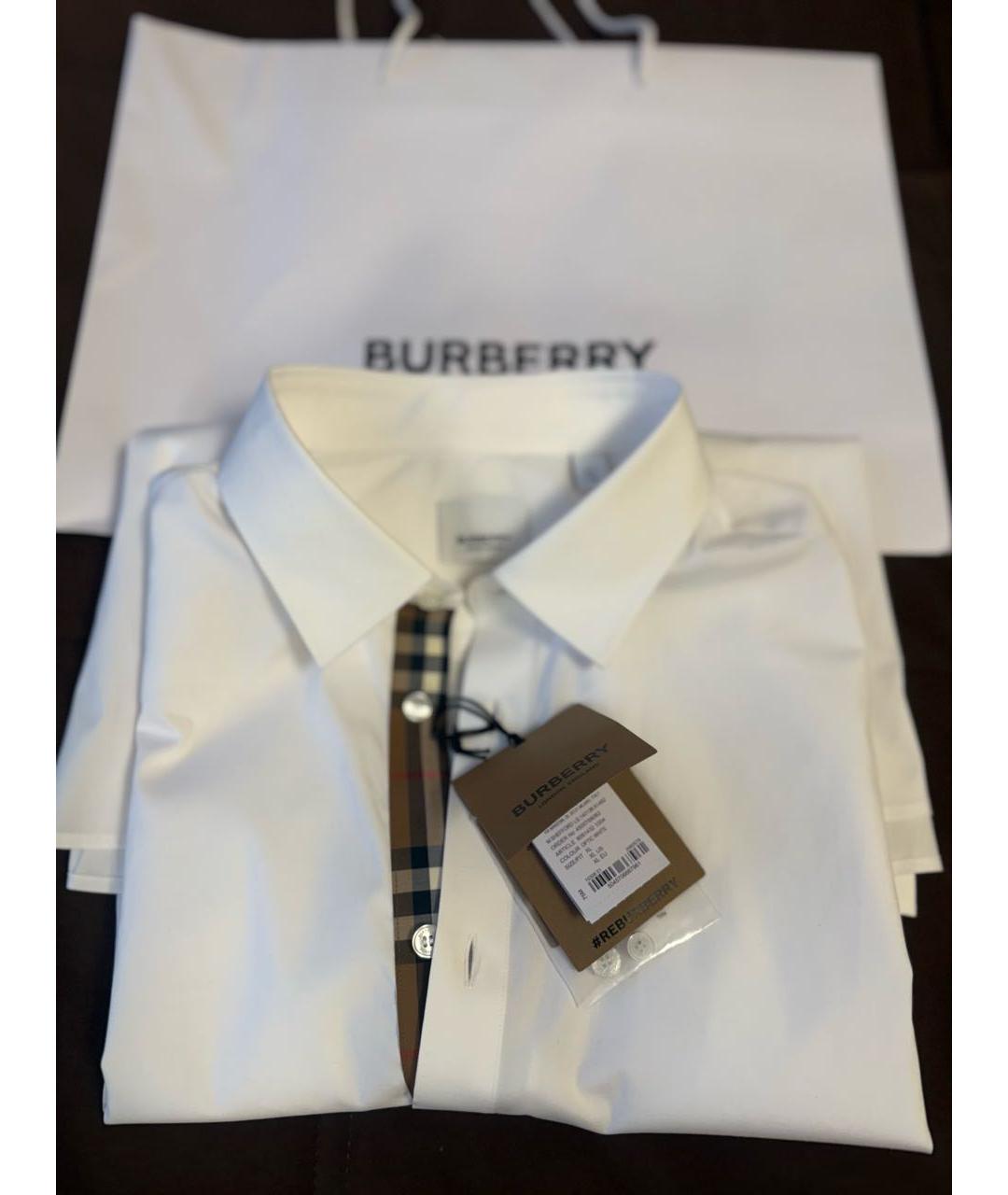 BURBERRY Белая хлопковая классическая рубашка, фото 8