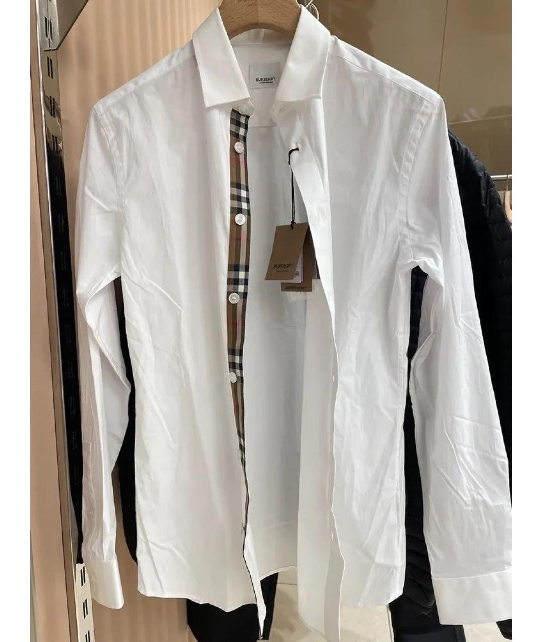 BURBERRY Белая хлопковая классическая рубашка, фото 9