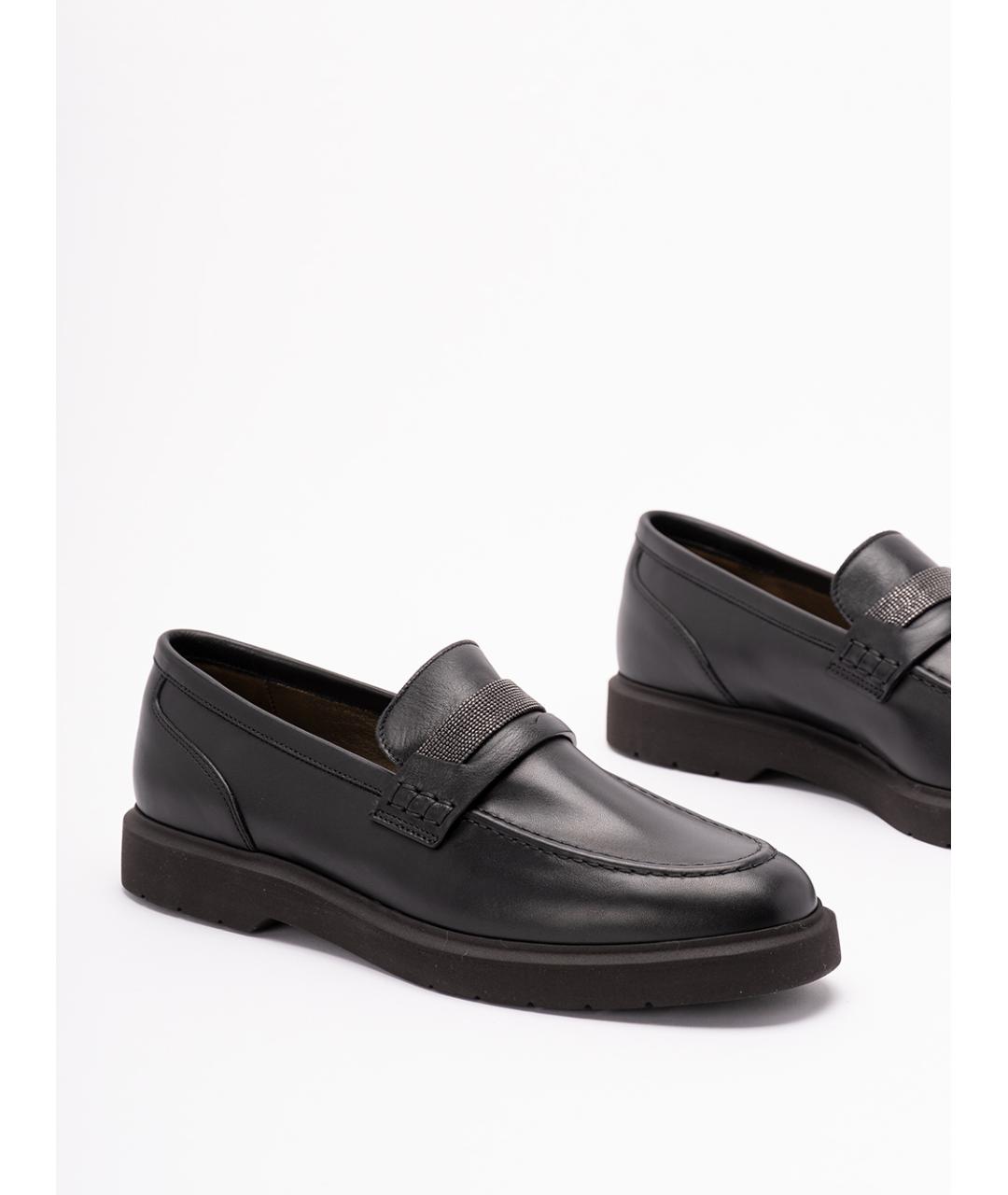 BRUNELLO CUCINELLI Черные кожаные лоферы, фото 5
