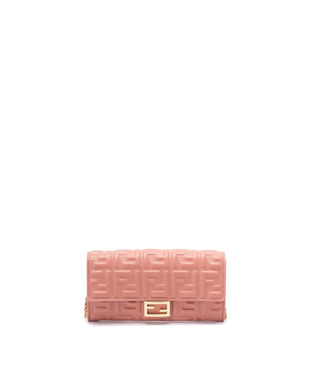 FENDI Розовая кожаная сумка через плечо, фото 1