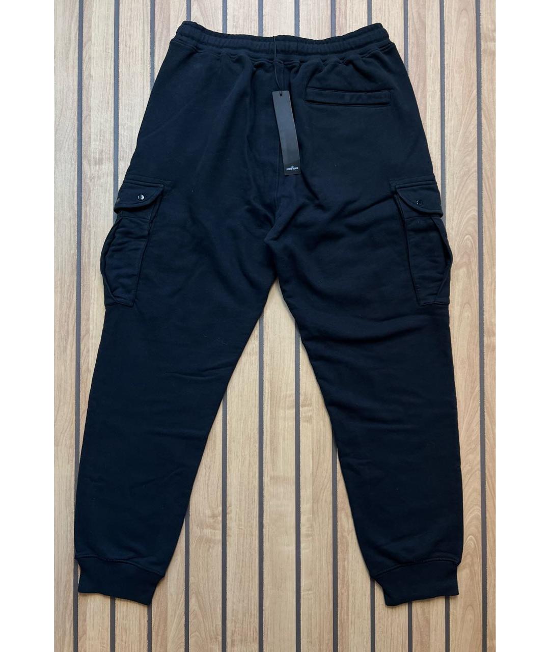 STONE ISLAND Черные хлопковые повседневные брюки, фото 2