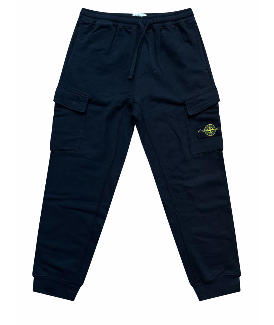 STONE ISLAND Черные хлопковые повседневные брюки, фото 1