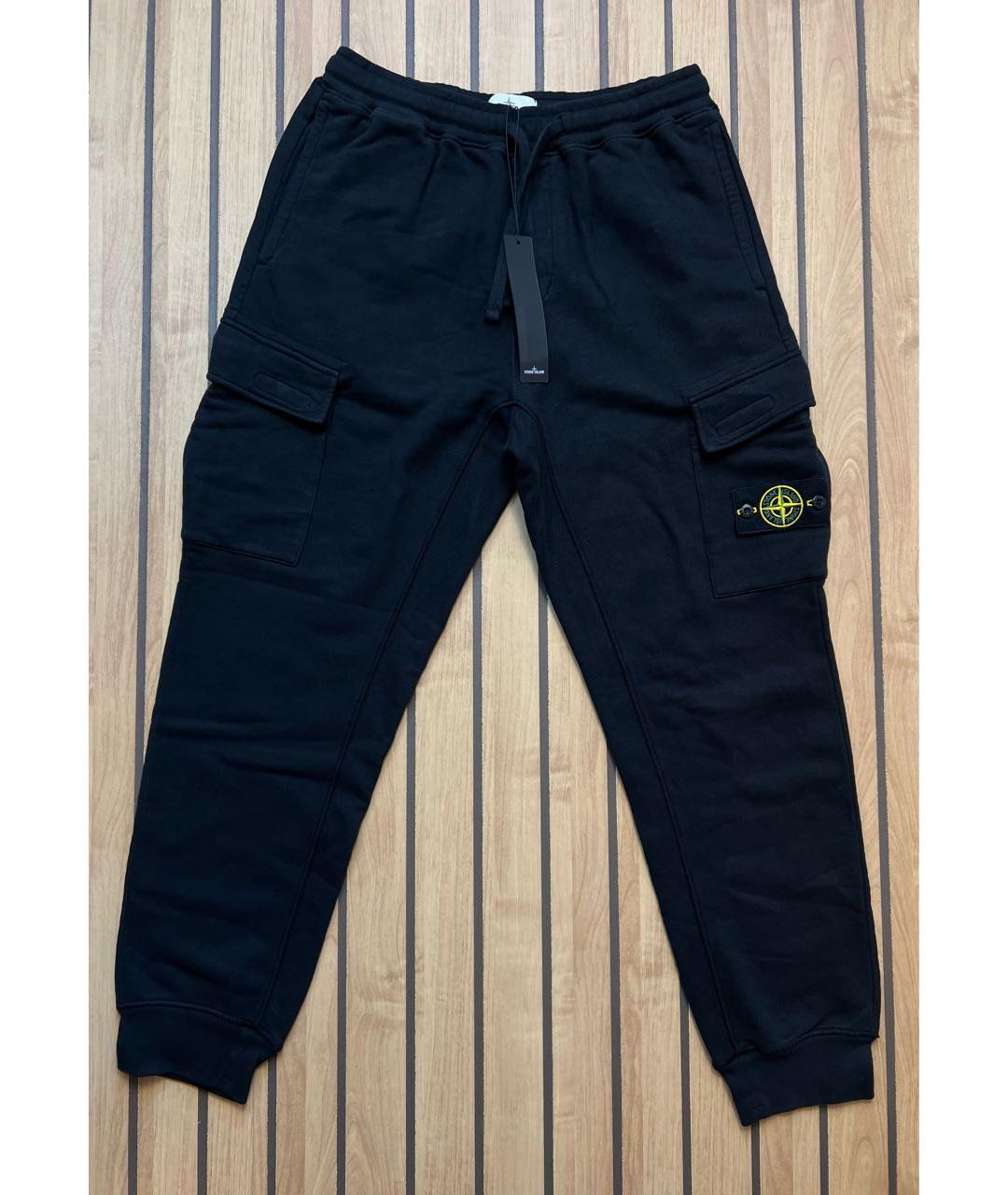 STONE ISLAND Черные хлопковые повседневные брюки, фото 5