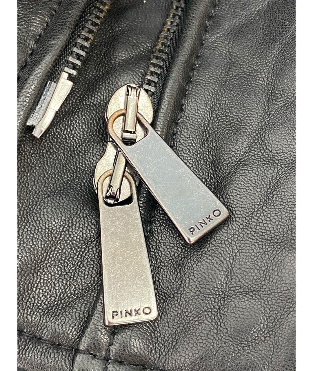 PINKO Черная кожаная куртка, фото 7