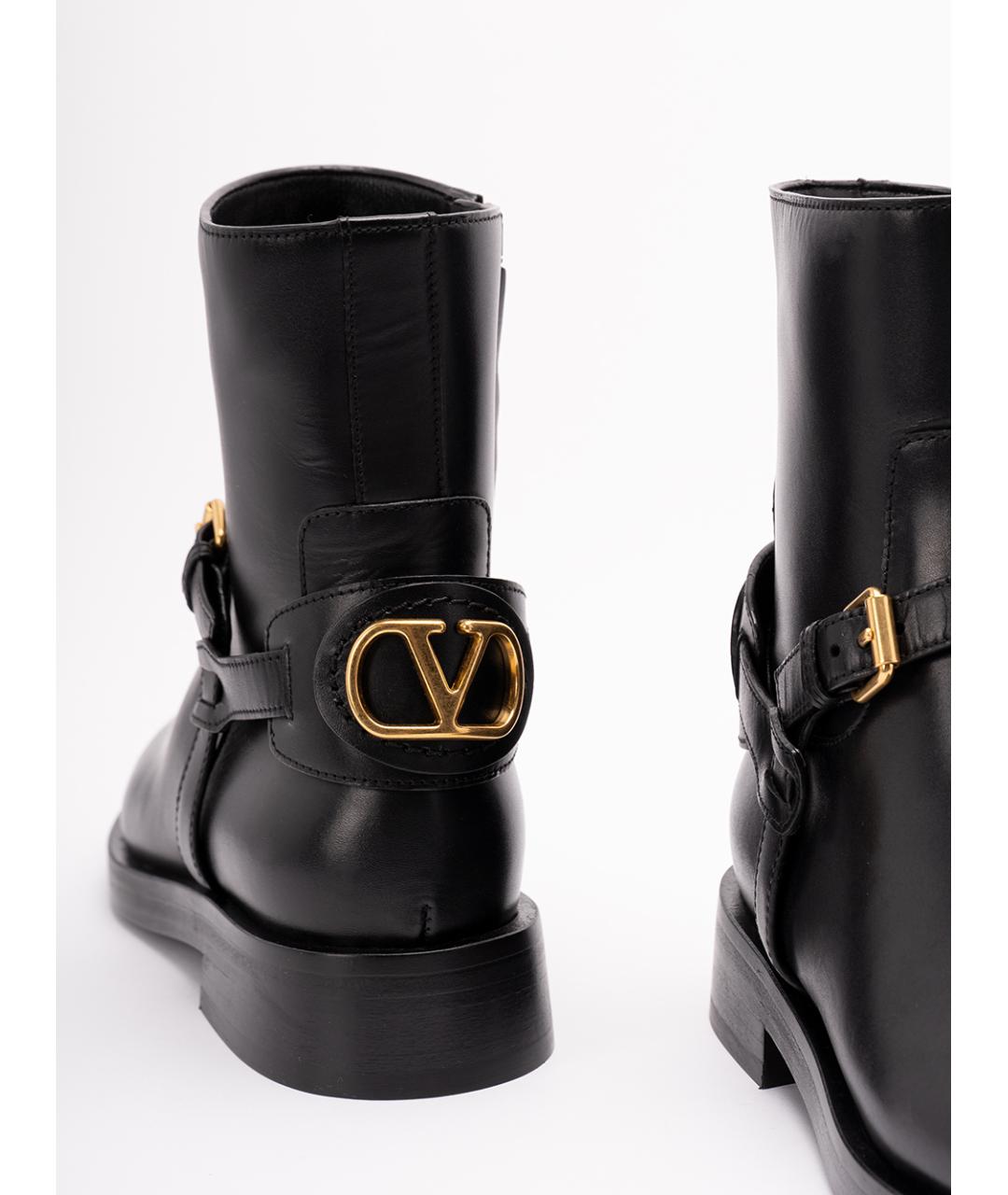 VALENTINO Черные кожаные ботинки, фото 4