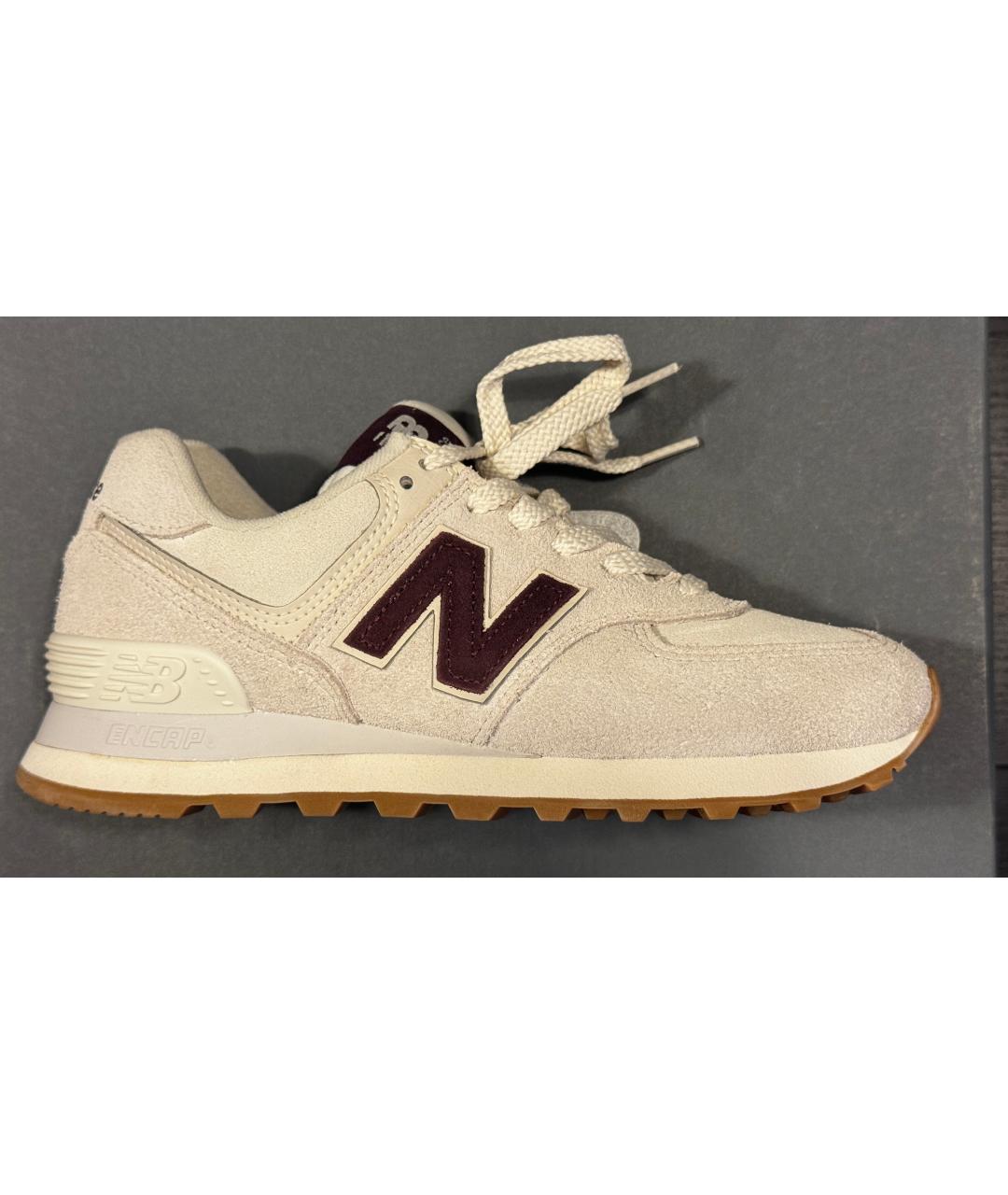 NEW BALANCE Бежевые замшевые кроссовки, фото 9