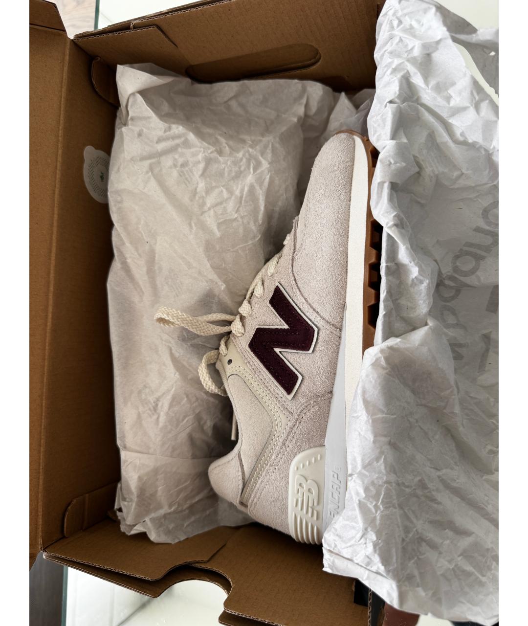 NEW BALANCE Бежевые замшевые кроссовки, фото 6