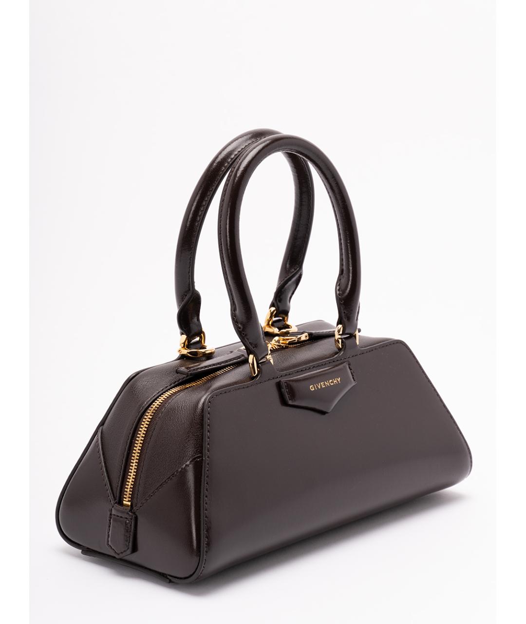GIVENCHY Коричневая кожаная сумка с короткими ручками, фото 3