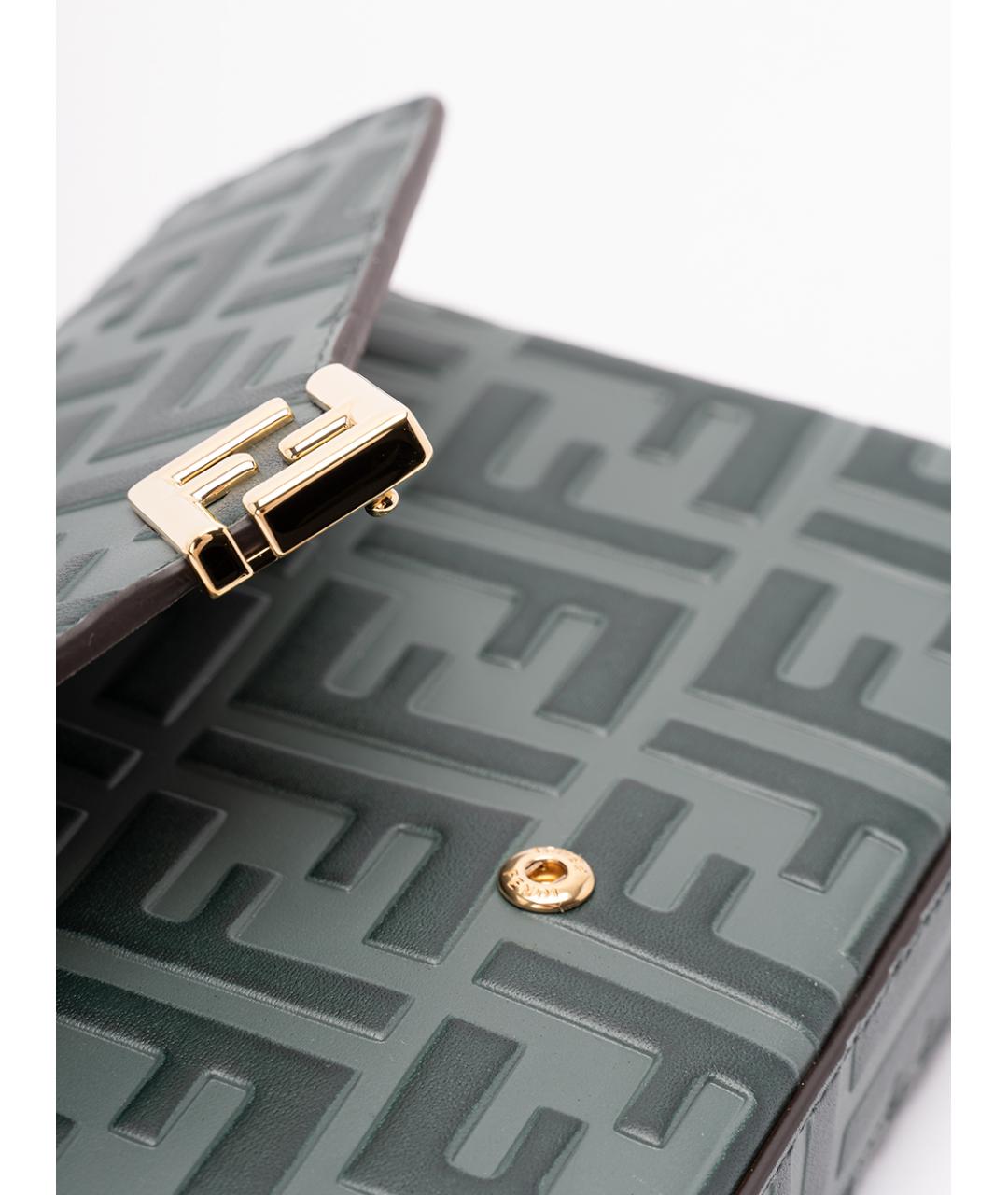 FENDI Зеленая кожаная сумка через плечо, фото 2