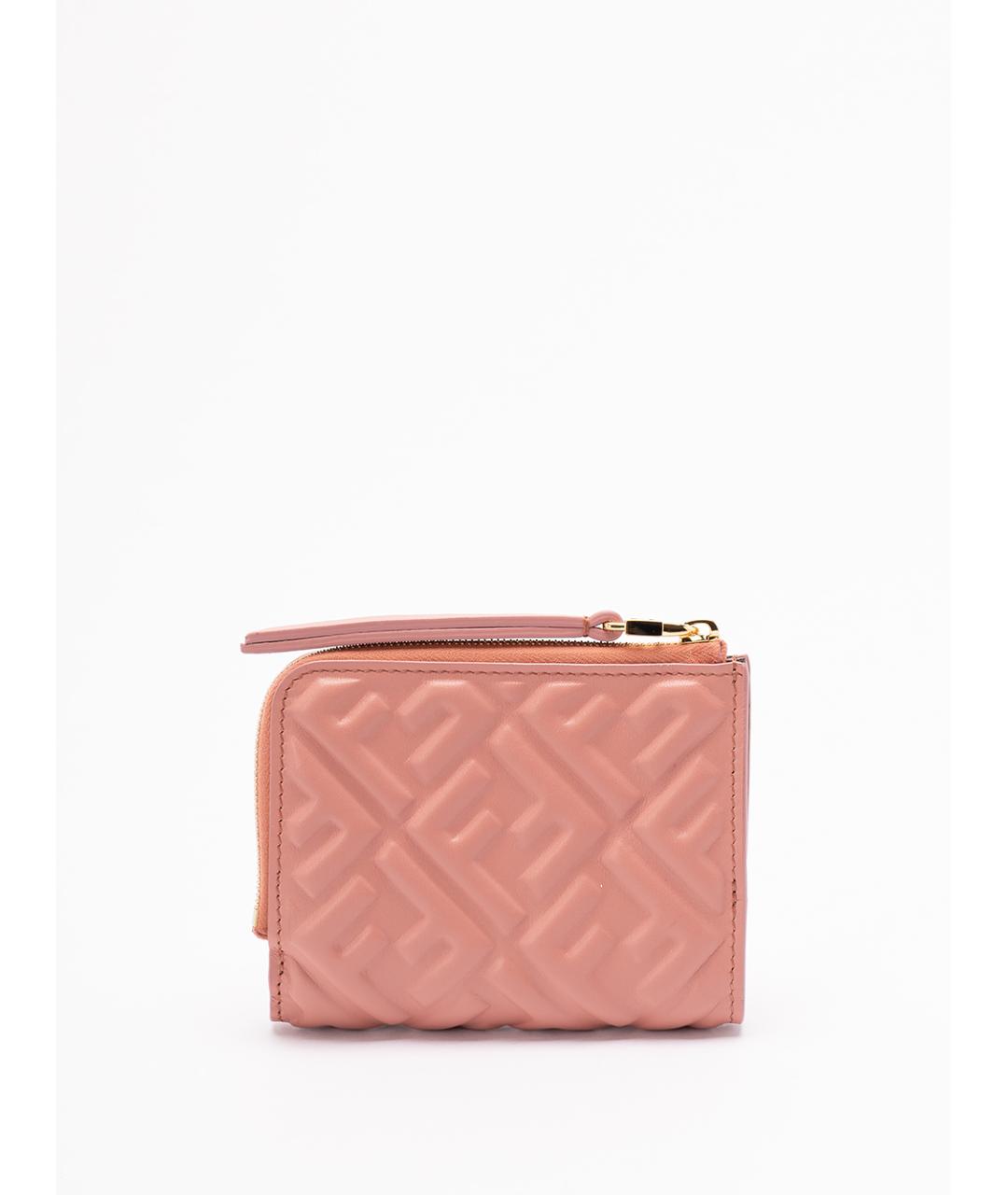 FENDI Розовый кожаный кошелек, фото 2