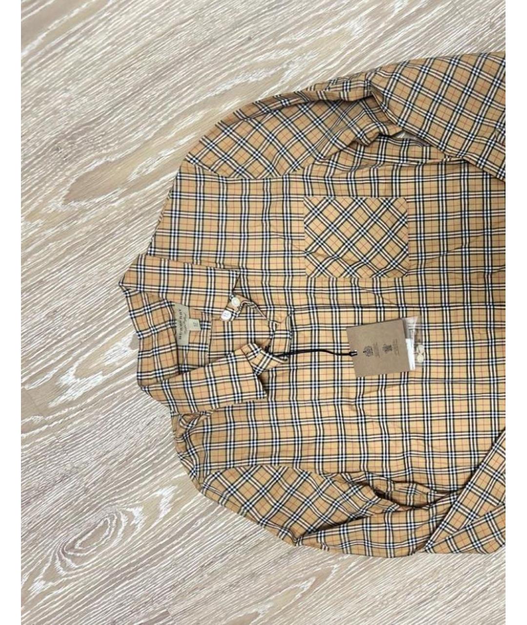 BURBERRY Бежевая хлопковая рубашка, фото 2