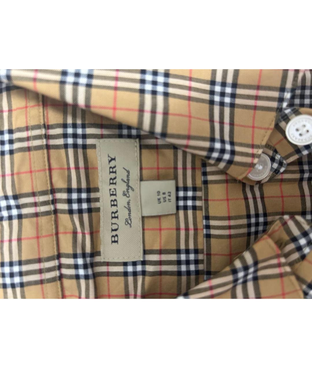 BURBERRY Бежевая хлопковая рубашка, фото 3