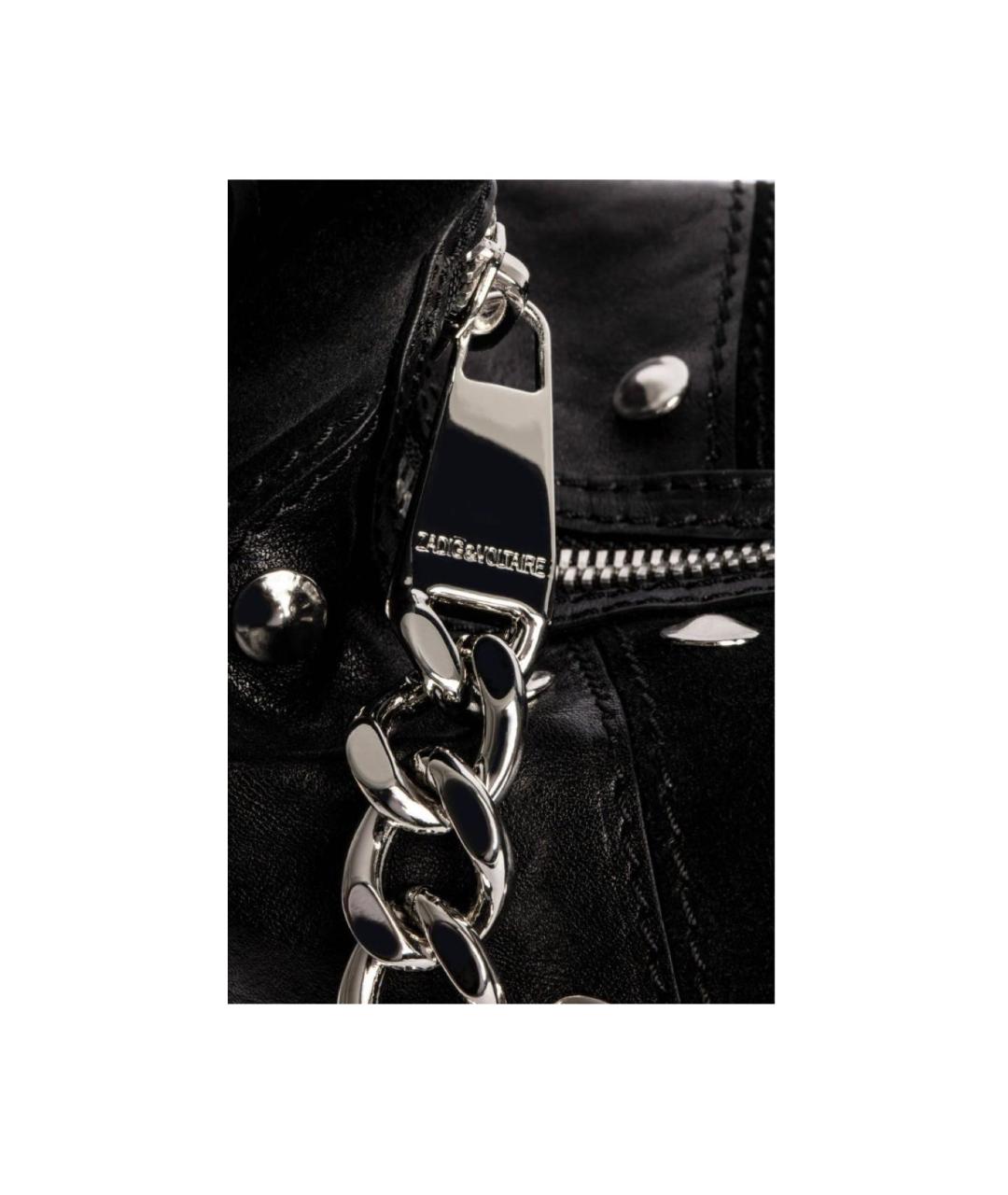 ZADIG & VOLTAIRE Черная замшевая сумка с короткими ручками, фото 6