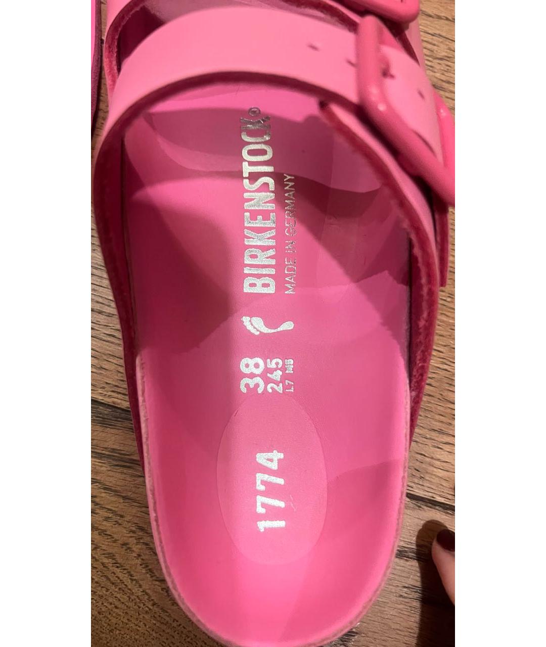 BIRKENSTOCK Розовые кожаные сандалии, фото 5