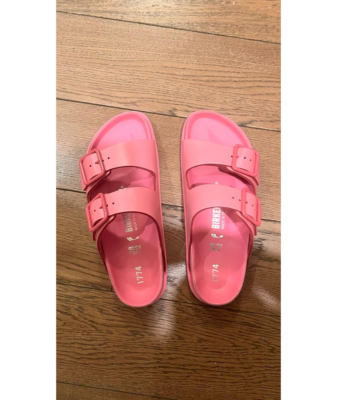 BIRKENSTOCK Розовые кожаные сандалии, фото 2