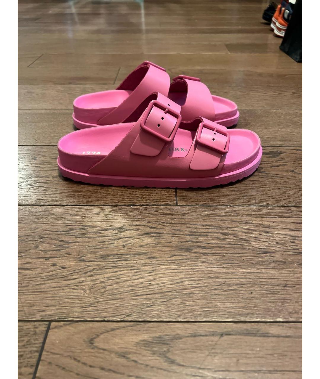 BIRKENSTOCK Розовые кожаные сандалии, фото 6