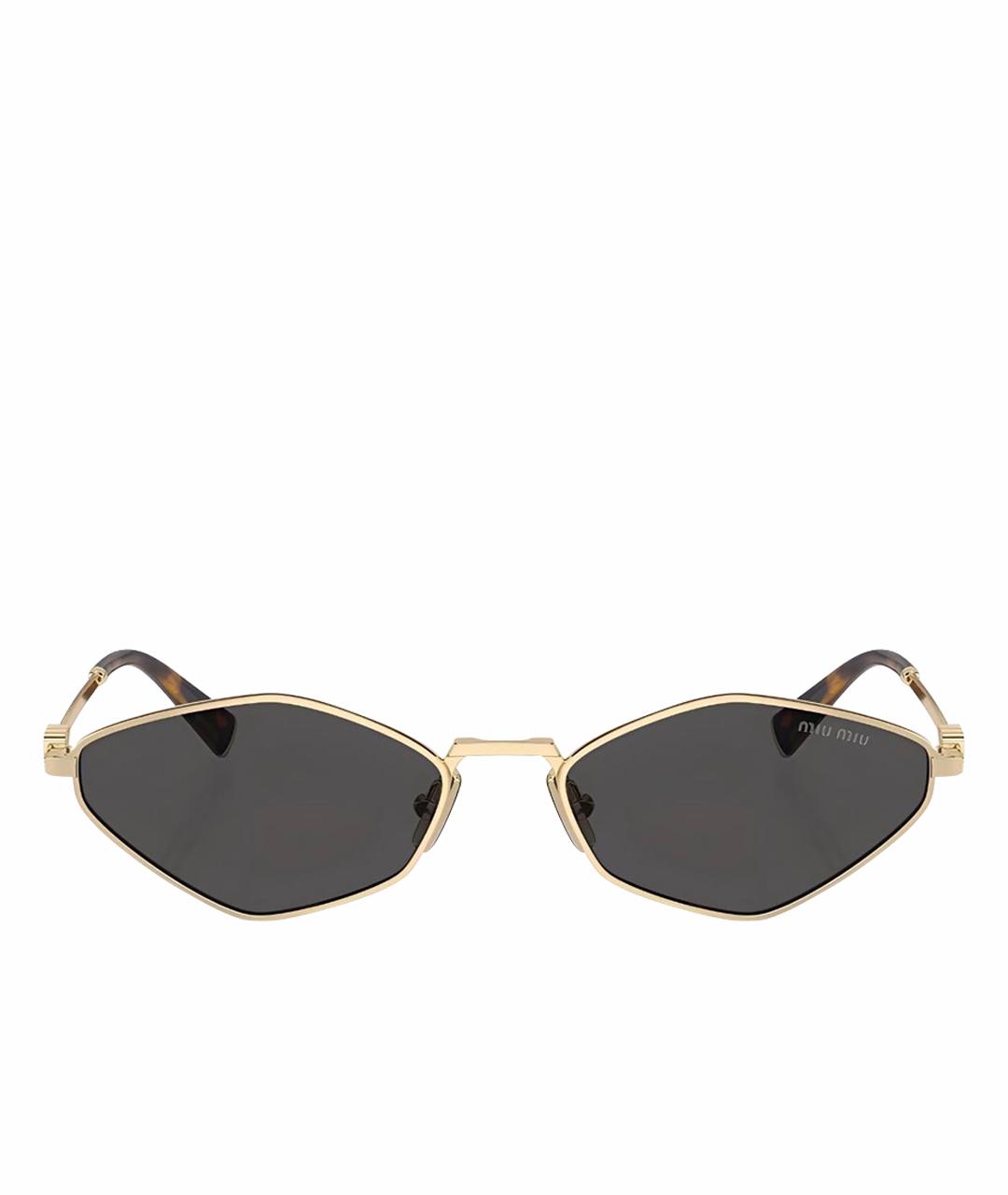 MIU MIU Черные металлические солнцезащитные очки, фото 1