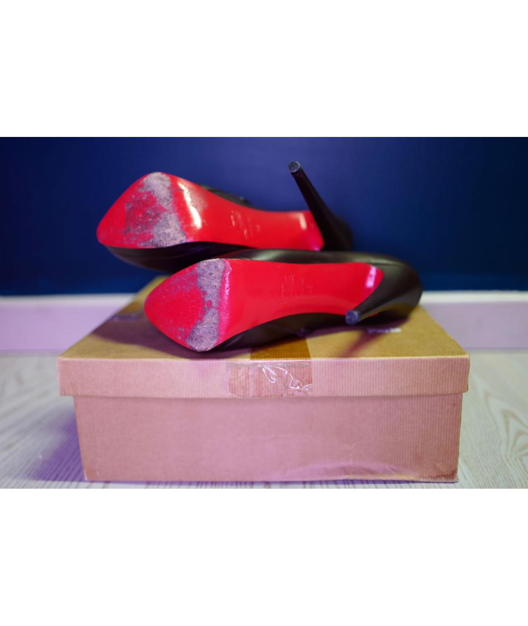 CHRISTIAN LOUBOUTIN Коричневые кожаные ботильоны, фото 6