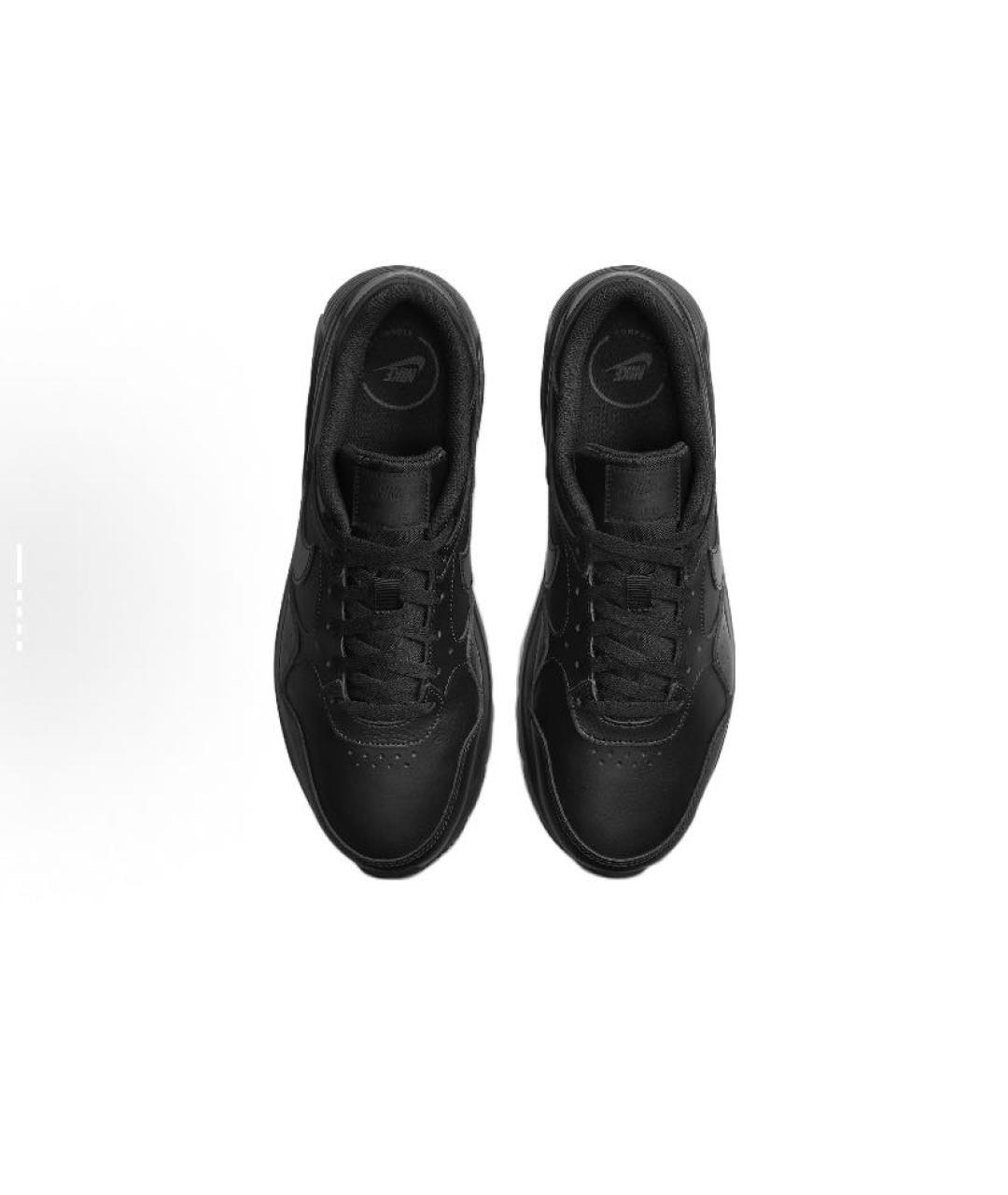 NIKE Черные кожаные низкие кроссовки / кеды, фото 4