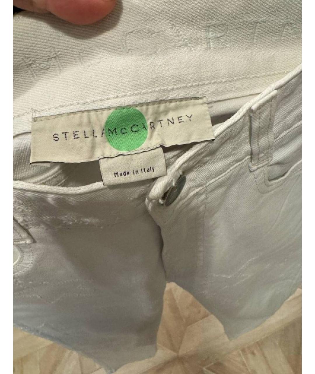 STELLA MCCARTNEY Белые хлопковые джинсы слим, фото 3