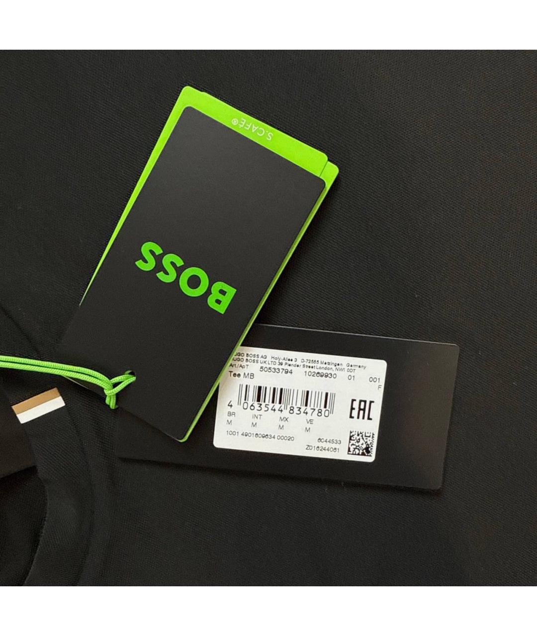 HUGO BOSS Черная хлопковая футболка, фото 4