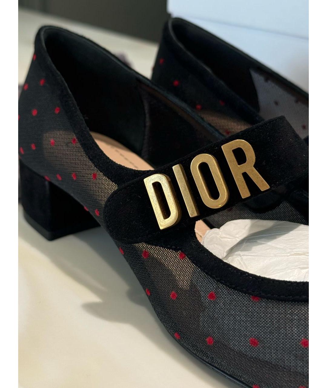 CHRISTIAN DIOR Черные синтетические туфли, фото 5