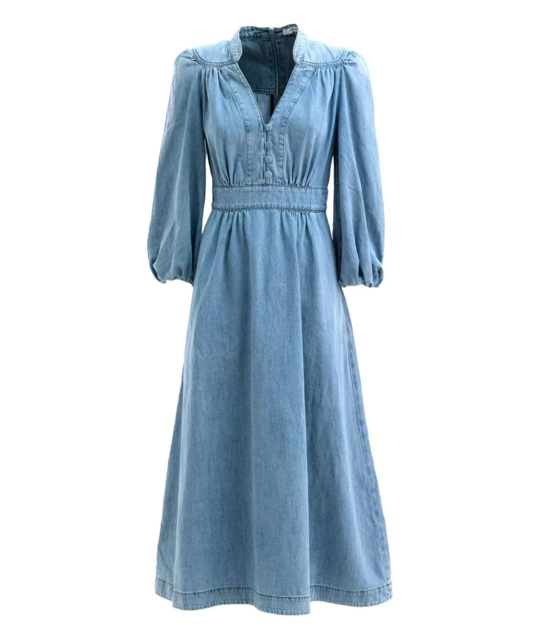 ZIMMERMANN Голубое хлопковое повседневное платье, фото 1